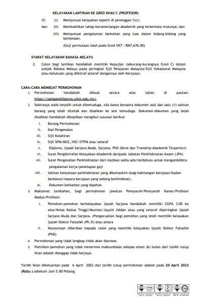 Jawatan Kosong Universiti Teknologi Mara Uitm Cawangan Negeri