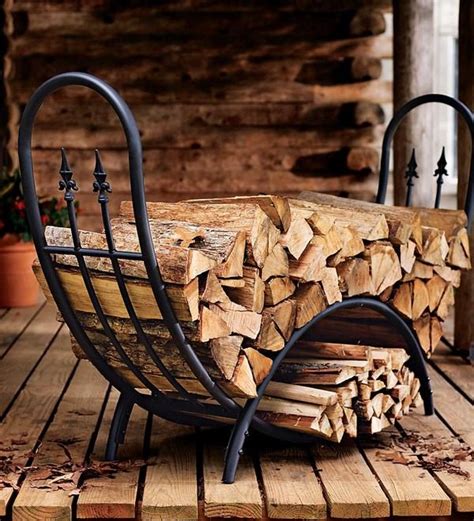 Decorative Indoor Firewood Storage Shelly Lighting