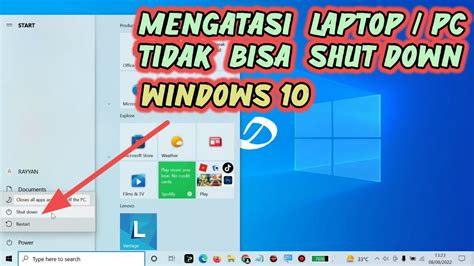 Cara Mengatasi Laptop PC Tidak Bisa ShutDown Windows 10 YouTube