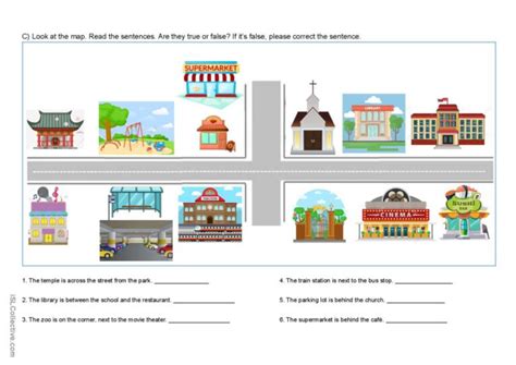 Around Town: English ESL worksheets pdf & doc