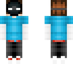 two collored boy with black mask | Minecraft Skin