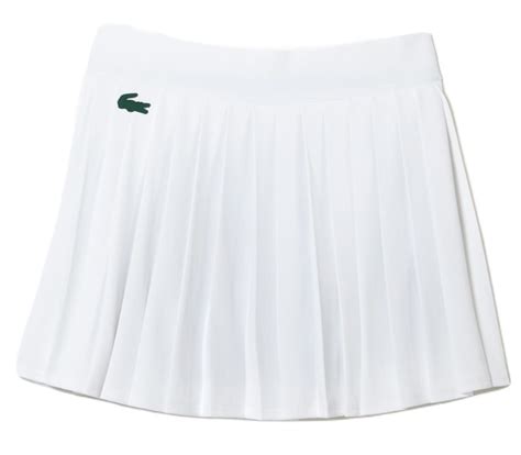 Lacoste SPORT Built In Short Pleated Tennis Skirt White Green