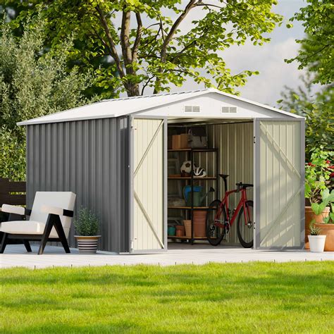 Patiowell X Metal Storage Shed For Outdoor Steel Yard Shed With