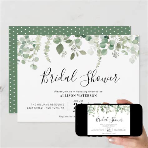 Lovely Eucalyptus Greenery Bridal Shower Invitation Zazzle