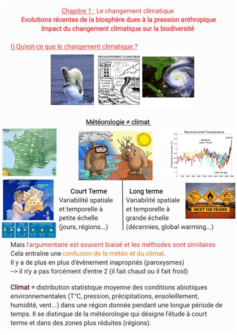 Le Changement Climatique Origine Et Volution De La Biodiversit