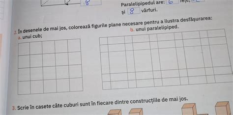 în desenele de mai jos colorează figurile plane necesare pentru a