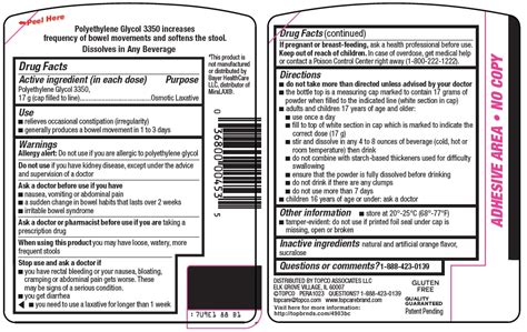 Topco Associates Llc Clearlax® Drug Facts