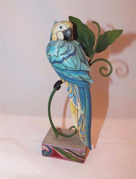 Jim Shore "Pretty Bird" Macaw 4009249 Blue 8-1/4" | #1903389286