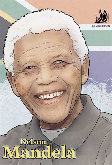 Nelson Mandela Illustration Cartoon By Venc Design On Behance