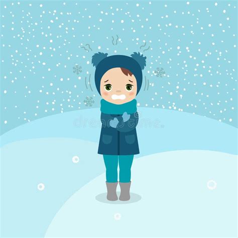 Cold Weather Boy Stock Vector Illustration Of Sense 115114359