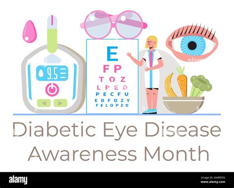 Diabetic Eye Disease Awareness Month Concept Vector For Medical Blog