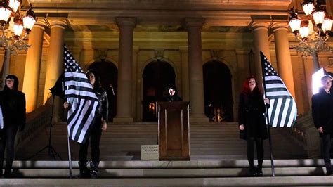 Satanic Temples First Performance Of Their Ekphrasis Ceremony Outside The State Capitol Youtube