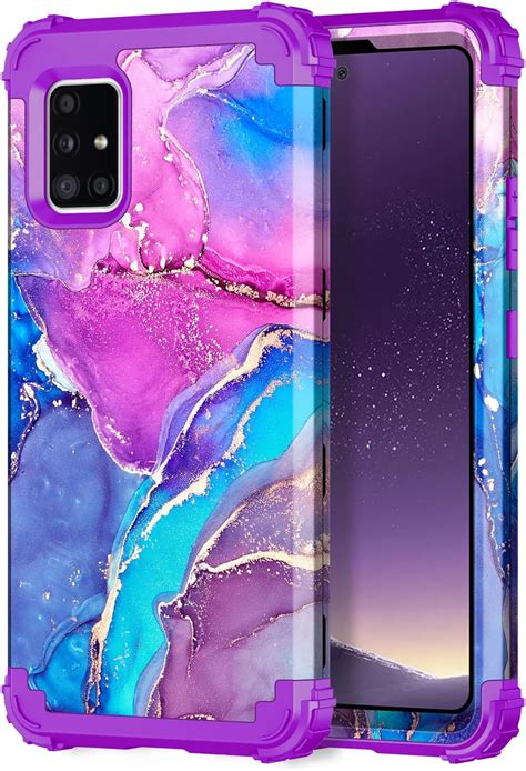 Hekodonk For Samsung Galaxy A51 5g Case Three Layer Glitter Heavy Duty Hybrid Sturdy