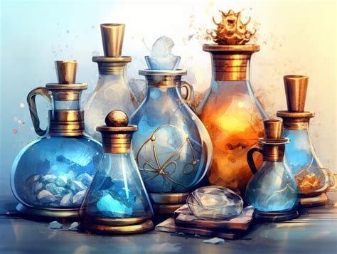 Premium AI Image Potion Bottles Fantasy Magic Illustration