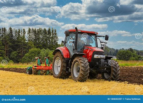 Case Ih Tractor And Plow Working On Field Editorial Photography Image