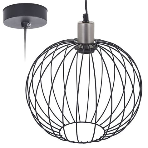 Lampa sufitowa druciana żyrandol lampa wisząca czarna metal 30x24cm