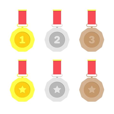 Premium Vector Medal Set Great Design For Any Purposes