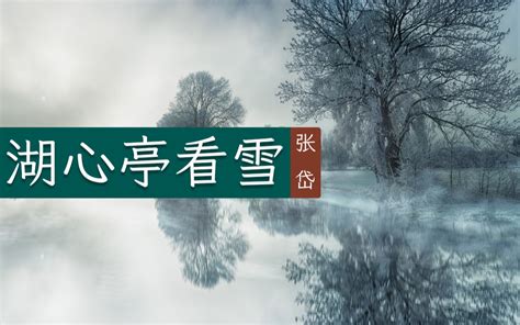 张岱《湖心亭看雪》轻舟夜游穿越白茫茫的天水间哔哩哔哩bilibili