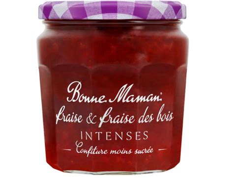 Confiture de fraise et fraise des bois intenses allégée Bonne Maman