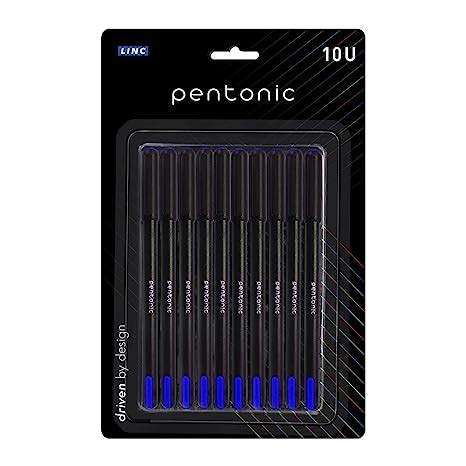 Pentonic 0 7 Mm Ball Pen Blister Pack Black Body Blue Ink Set Of