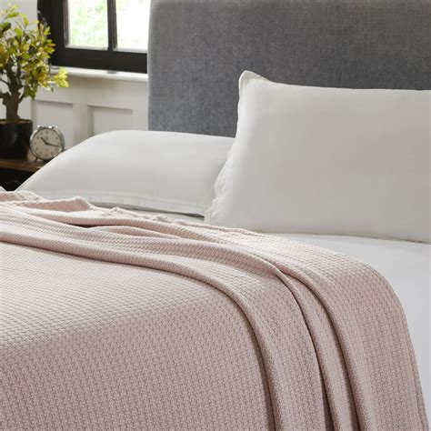 100 Cotton Waffle Weave Thermal Blanket Dusty Rose