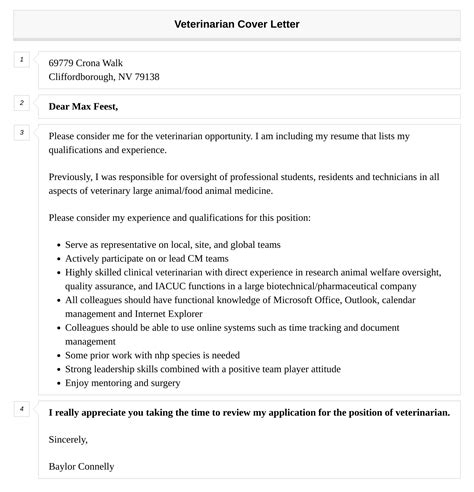 Veterinarian Cover Letter Velvet Jobs