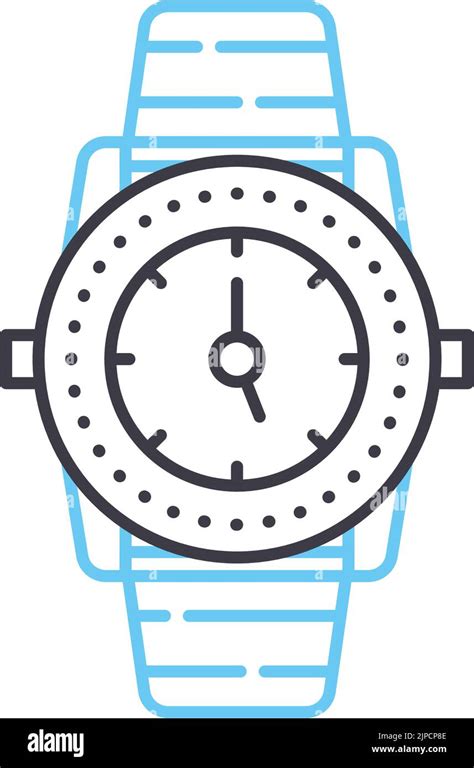 Wristwatch Line Icon Outline Symbol Vector Illustration Concept Sign