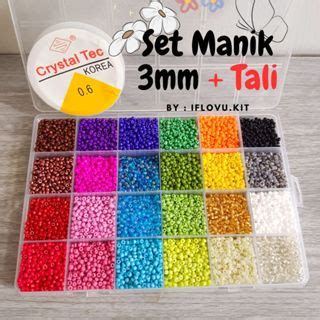 Jual Manik Manik Set Box Free Tali Senar Elastis Set Manik Manik