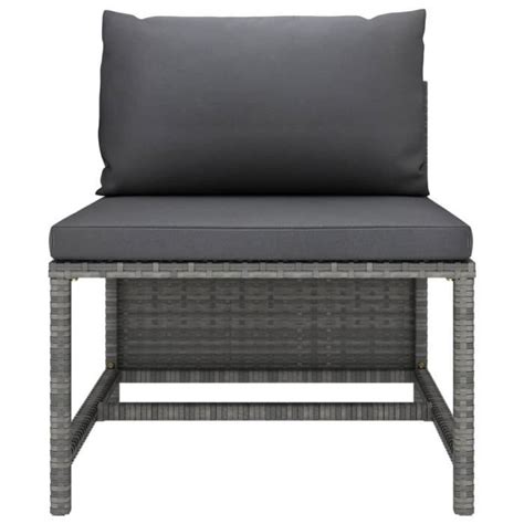 Atyhao Salon de jardin 3 pcs avec coussins Gris Résine tressée AB313500