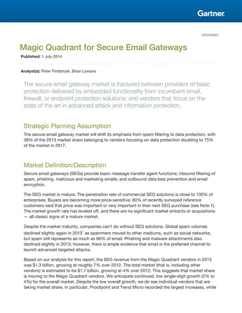 Gartner Magic Quadrant For Secure Email Gateways 2014 Pdf