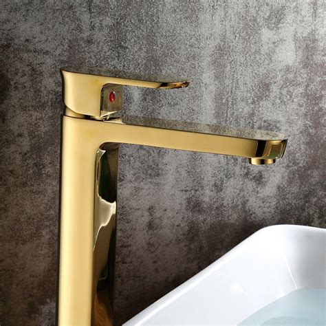 Gold Fancy Basin Brass Faucet Tap Mixer Hot And Cold Spout Inch Height Gold Colour At Rs