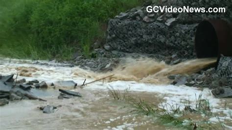 Road Washed Away By Flood Waters Youtube