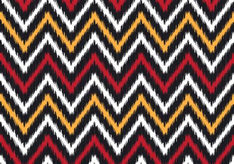 Modern Ikat Zig Zag Or Chevron Geometric Shape With Red Yellow