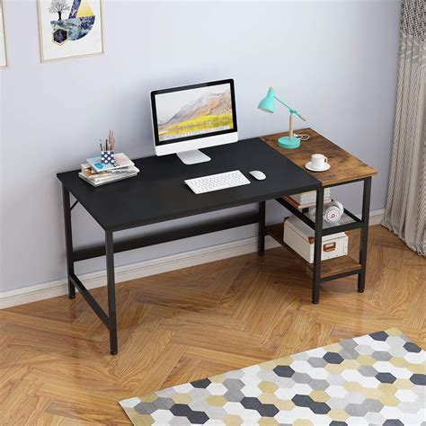 Amazon Yoleny Industrial Computer Desk With Storage Shelves