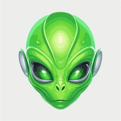 Vector De Cabeza Alien Gena Verde Sobre Un Fondo Blanco Vector Premium