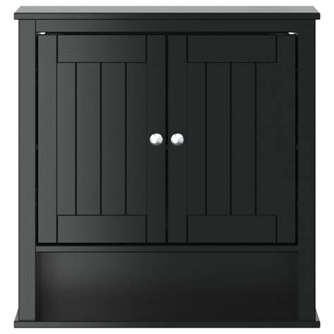 Bad Wandschrank BERG Schwarz 69 5x27x71 5 Cm Massivholz Weddig