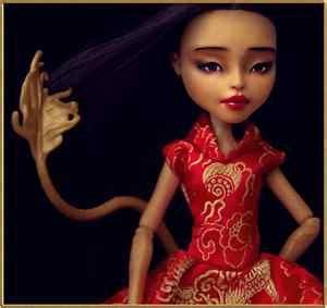 Jinafire Long Ooak Doll Monster High Repaint Outfit Chinese Golden