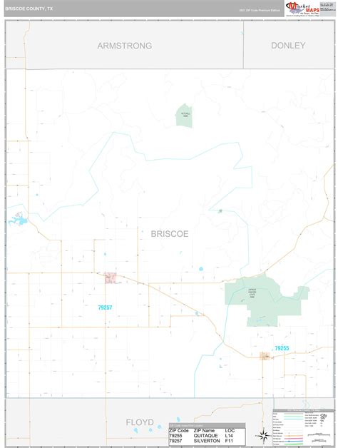 Briscoe County, TX Wall Map Premium Style by MarketMAPS