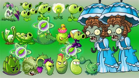 Pvz Challenge All Green Plants Max Level Power Up Vs Parasol