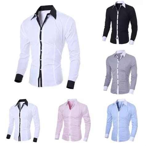 Chemise Homme Col Boutonn La Mode Pour Affaires Param Tres Formels Eur