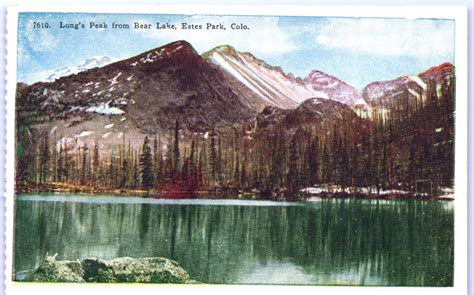 Postcard Co Longs Peak From Bear Lake Estes Park Colorado N1 Ebay