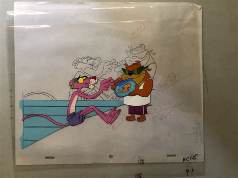 Pink Panther Original Production Cel Hand Painted Matching Drawing