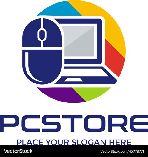 Pc Store Logo Template Royalty Free Vector Image