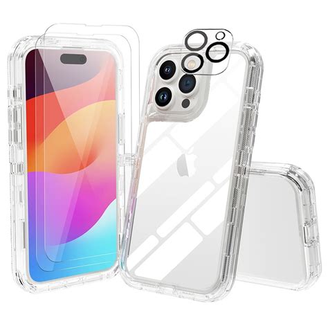 Tashhar For Iphone 15 Pro Max Case With Screen And Lens Protector 3 In