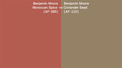 Benjamin Moore Moroccan Spice Vs Coriander Seed Side By Side Comparison