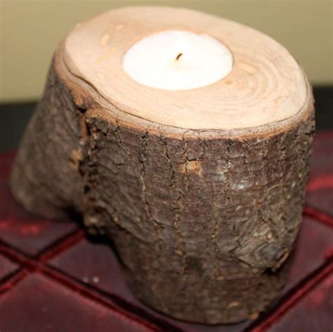 Rustic Log Candle Holder By Henleycarpentrync On Etsy Log