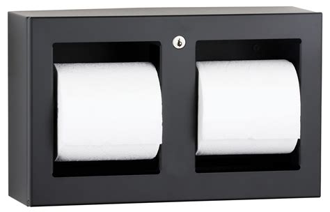 Surface Mounted Multi Roll Toilet Tissue Dispenser Matte Black Bobrick