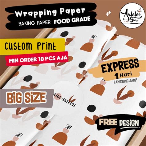 jual big size wrapping paper custom paket olshop kertas rotikertas