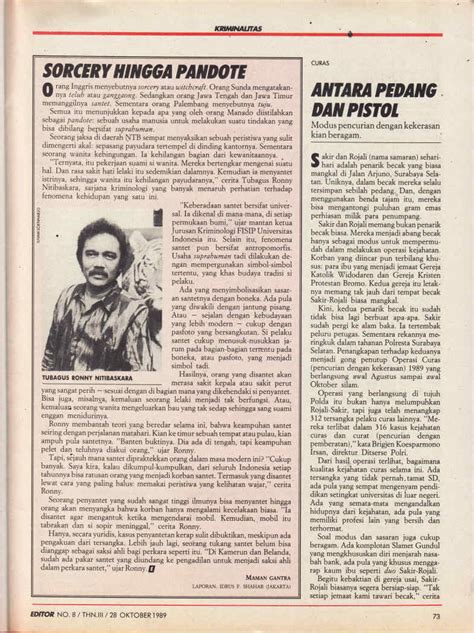 Mayat Ancol Rambu Rambu Kasus Ancol Editorno 08 28 Oktober 1989