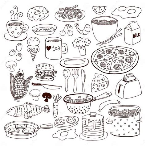 Meal And Ware Doodle Set Stock Vector Illustration Of Design 55189303